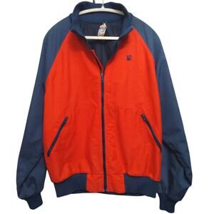 Vintage 80s USA Outdoor Products zip jacket/windbreaker Navy Orange Men's XL